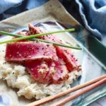 sesame seared tuna with cauliflower mash