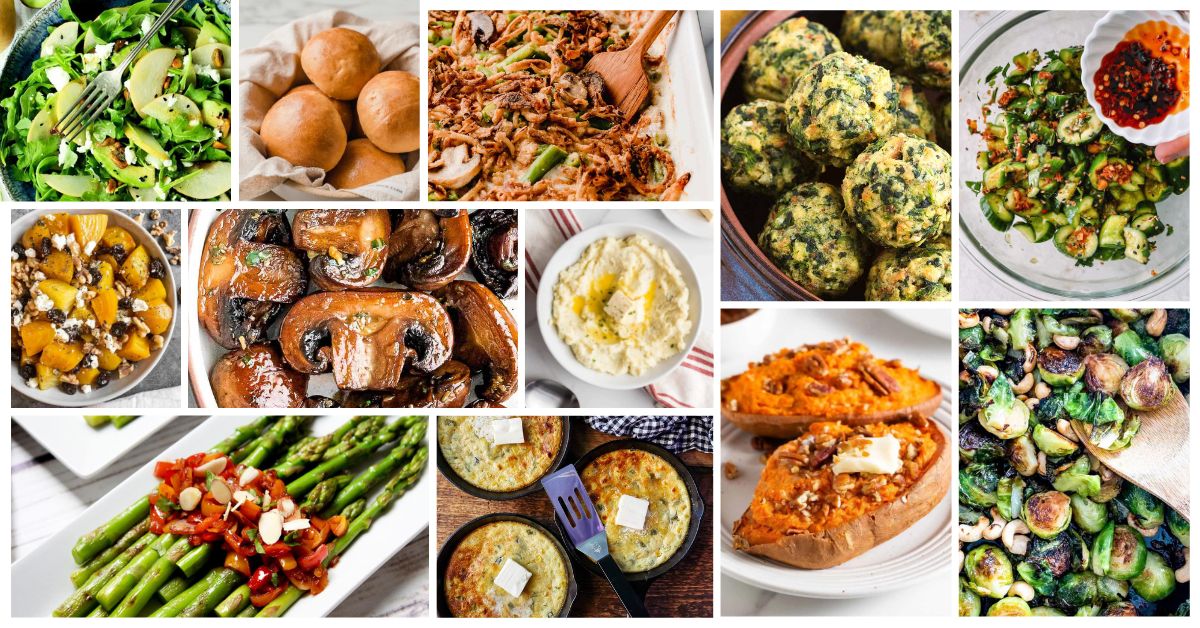 A roundup of best holiday side dishes in a horizontal grid.