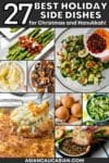 A roundup of best holiday side dishes for Christmas and Hanukkah in a vertical grid.