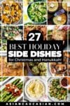 A roundup of best holiday side dishes for Christmas and Hanukkah in a vertical grid.