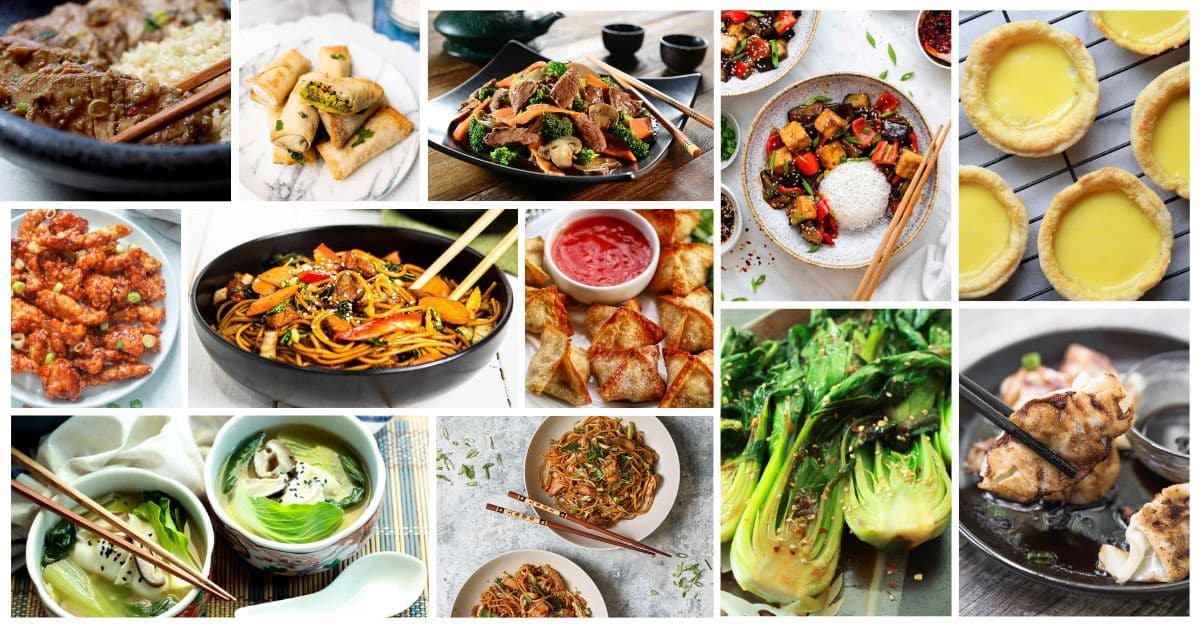 A collage of images of Chinese dishes for the Chinese New Year.