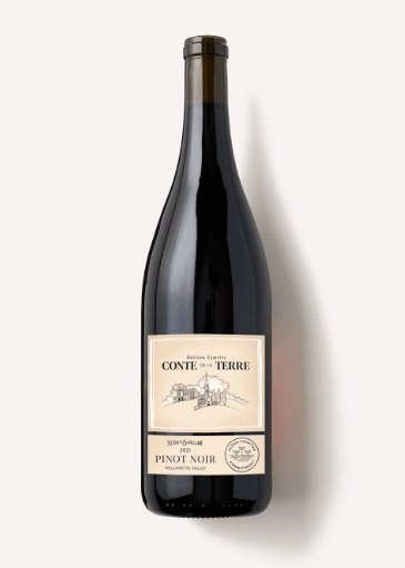 A bottle of 2021 Conte de la Terre Pinot Noir from Scout & Cellar.